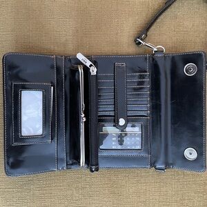 BACI Italy Leather Crossbody Wallet Bag -  Genuine Leather with Silver Logo